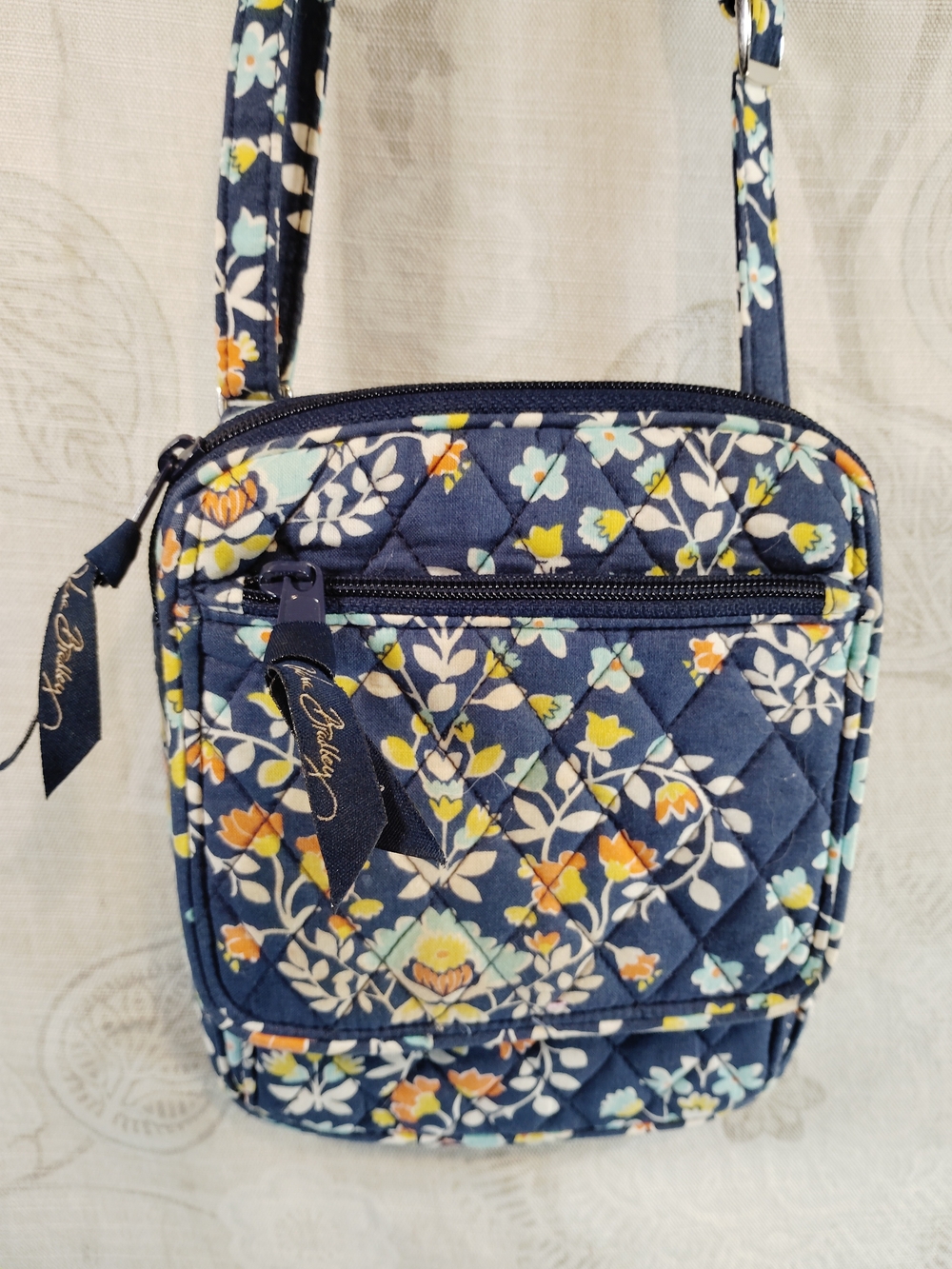 Vera Bradley Navy Floral Quilted Crossbody Purse
